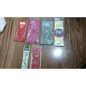 Vintage Circular Knitting Needles Lot and Cable Stitch Holders